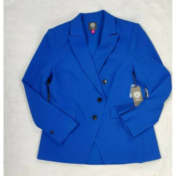 Vince Camuto Womens Blazer Blue Asymmetrical - Picture 7 of 13